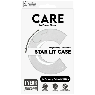 CARE by PanzerGlass Flagship Urban Combat StarLight Baltas QI Dėklas skirtas Samsung Galaxy S25 Ultra - Permatomas 3