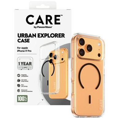 iPhone 17 Pro CARE by PanzerGlass Flagship Urban Explorer MagSafe dėklas – skaidrus 3
