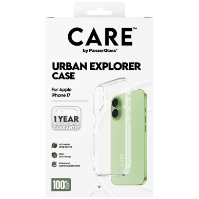 iPhone 17 CARE by PanzerGlass Flagship Urban Explorer dėklas su skaidriu rėmeliu – skaidrus 4 iPhone 17 CARE by PanzerGlass Flagship Urban Explorer dėklas su skaidriu rėmeliu – skaidrus 4