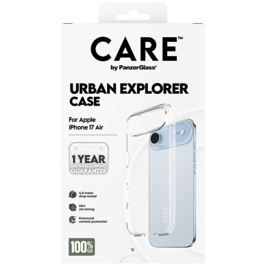 iPhone Air dėklas CARE by PanzerGlass Flagship Urban Explorer su skaidriu rėmeliu – skaidrus 4 iPhone Air dėklas CARE by PanzerGlass Flagship Urban Explorer su skaidriu rėmeliu – skaidrus 4