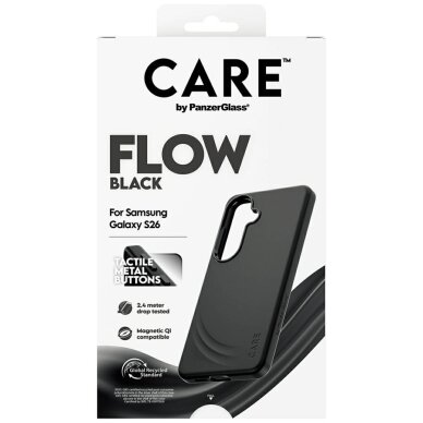 Samsung Galaxy S26 CARE by PanzerGlass Flow Black Qi dėklas – juodas 4