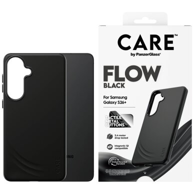 Samsung Galaxy S26+ CARE by PanzerGlass Flow Black Qi dėklas – juodas Samsung Galaxy S26+ CARE by PanzerGlass Flow Black Qi dėklas – juodas
