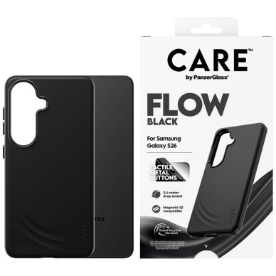 Samsung Galaxy S26 CARE by PanzerGlass Flow Black Qi dėklas – juodas
