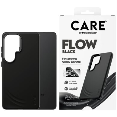 Samsung Galaxy S26 Ultra CARE by PanzerGlass Flow Qi dėklas – juodas