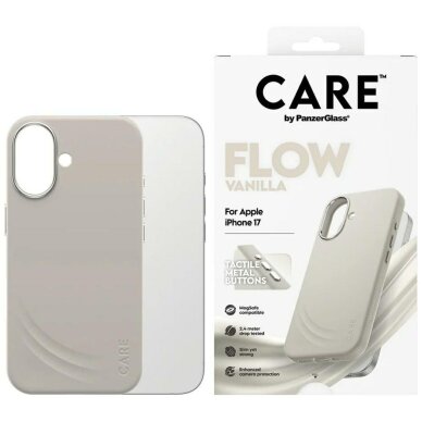 iPhone 17 CARE by PanzerGlass FLOW MagSafe dėklas – smėlinis
