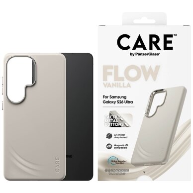 Samsung Galaxy S26 CARE by PanzerGlass Flow Vanilla Qi dėklas – smėlio spalvos Samsung Galaxy S26 CARE by PanzerGlass Flow Vanilla Qi dėklas – smėlio spalvos