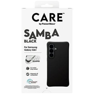 Samsung Galaxy S26+ CARE by PanzerGlass Samba Black Qi dėklas – juodas 5 Samsung Galaxy S26+ CARE by PanzerGlass Samba Black Qi dėklas – juodas 5
