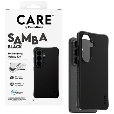 Samsung Galaxy S26 CARE by PanzerGlass Samba Black Qi dėklas – juodas 3 Samsung Galaxy S26 CARE by PanzerGlass Samba Black Qi dėklas – juodas 3