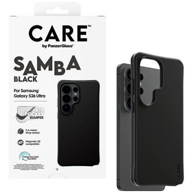 Samsung Galaxy S26 Ultra CARE by PanzerGlass Samba Black Qi dėklas – juodas 3