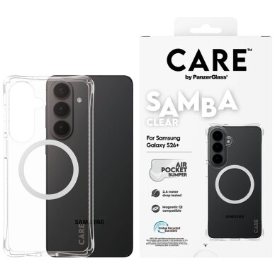 Samsung Galaxy S26+ CARE by PanzerGlass Samba Transparent Qi dėklas – skaidrus