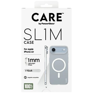 iPhone Air CARE by PanzerGlass SL1M MagSafe dėklas – skaidrus 4 iPhone Air CARE by PanzerGlass SL1M MagSafe dėklas – skaidrus 4