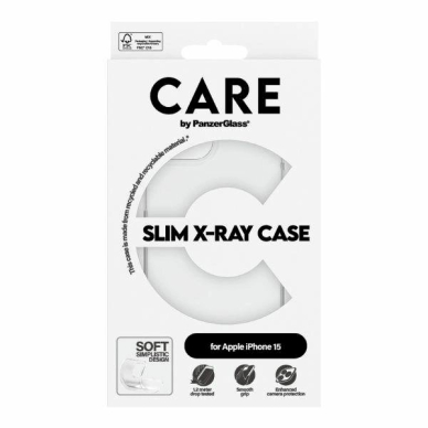 Apsauginis dėklas CARE by PanzerGlass Slim X-Ray iPhone 15 - permatomas 3 Apsauginis dėklas CARE by PanzerGlass Slim X-Ray iPhone 15 - permatomas 3