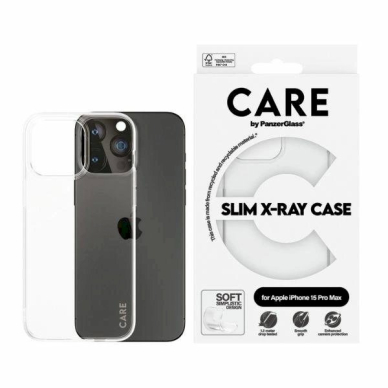 Apsauginis dėklas CARE by PanzerGlass Slim X-Ray iPhone 15 Pro Max - permatomas Apsauginis dėklas CARE by PanzerGlass Slim X-Ray iPhone 15 Pro Max - permatomas