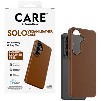 Samsung Galaxy S26 CARE by PanzerGlass Solo dėklas – rudas 3 Samsung Galaxy S26 CARE by PanzerGlass Solo dėklas – rudas 3