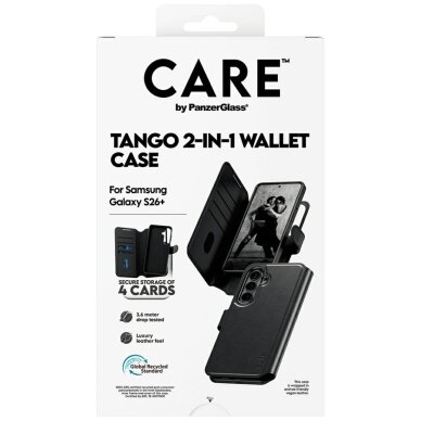Samsung Galaxy S26+ CARE by PanzerGlass Tango 2in1 Wallet dėklas – juodas 6