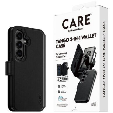 Samsung Galaxy S26 CARE by PanzerGlass Tango 2in1 Wallet dėklas – juodas 5