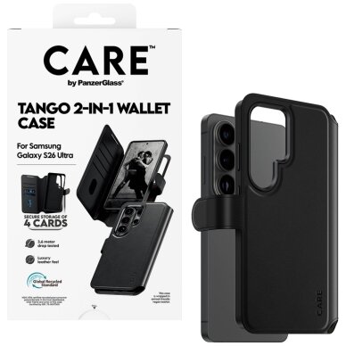 Samsung Galaxy S26 Ultra CARE by PanzerGlass Tango 2in1 Wallet dėklas – juodas 4 Samsung Galaxy S26 Ultra CARE by PanzerGlass Tango 2in1 Wallet dėklas – juodas 4