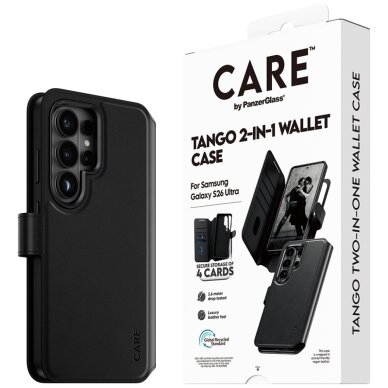 Samsung Galaxy S26 Ultra CARE by PanzerGlass Tango 2in1 Wallet dėklas – juodas 5