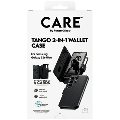 Samsung Galaxy S26 Ultra CARE by PanzerGlass Tango 2in1 Wallet dėklas – juodas 6