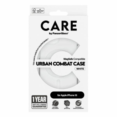 Apsauginis dėklas CARE by PanzerGlass Urban Combat Case MagSafe for iPhone 15 - Baltas 3 Apsauginis dėklas CARE by PanzerGlass Urban Combat Case MagSafe for iPhone 15 - Baltas 3