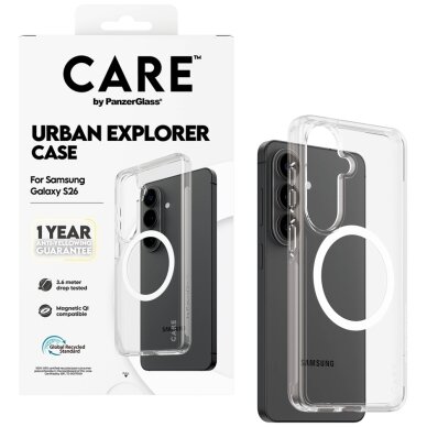 Samsung Galaxy S26 CARE by PanzerGlass Urban Explorer Transparent Qi dėklas – skaidrus 3 Samsung Galaxy S26 CARE by PanzerGlass Urban Explorer Transparent Qi dėklas – skaidrus 3
