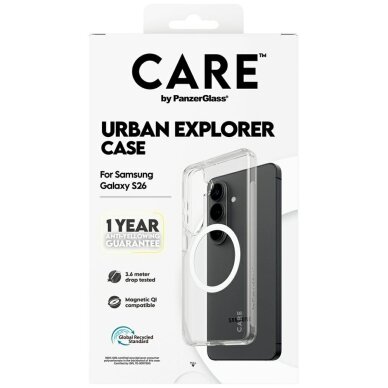 Samsung Galaxy S26 CARE by PanzerGlass Urban Explorer Transparent Qi dėklas – skaidrus 5 Samsung Galaxy S26 CARE by PanzerGlass Urban Explorer Transparent Qi dėklas – skaidrus 5