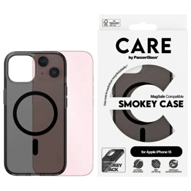 iPhone 15 CARE by PanzerGlass Flagship MagSafe dėklas - juodas