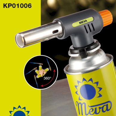 Dujinis degiklis su kasetiniu balionėliu – Creme Brulee, 1kW 3 Dujinis degiklis su kasetiniu balionėliu – Creme Brulee, 1kW 3