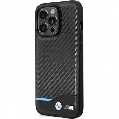 Dėklas BMW Leather Carbon BMHCP13L22NBCK iPhone 13 Pro / 13 Juodas 1