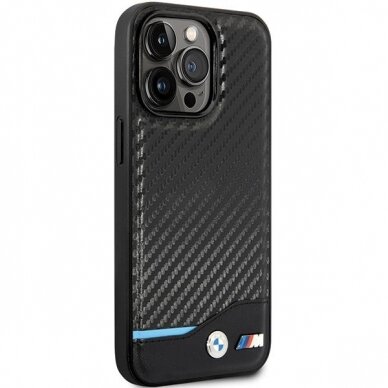 Dėklas BMW Leather Carbon BMHCP13L22NBCK iPhone 13 Pro / 13 Juodas 3