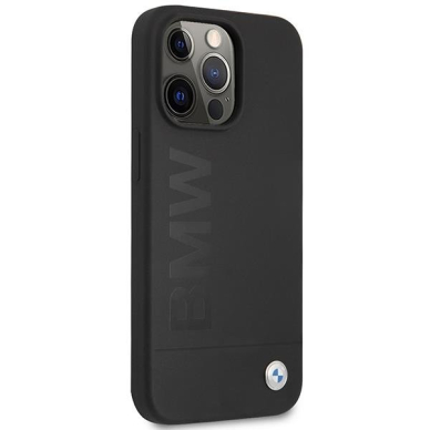 Dėklas BMW Silicone Signature Logo BMHCP13LSLBLBK iPhone 13 Pro / 13 Juodas 3