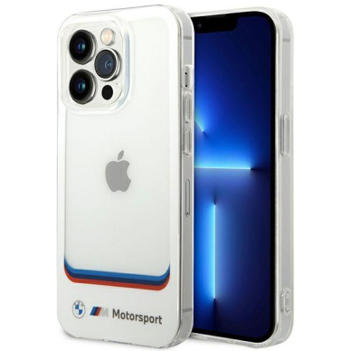 Dėklas BMW Transparent Center BMHCP14X22HMCH iPhone 14 Pro Max Baltas