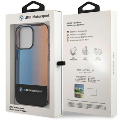 Dėklas BMW Half Tricolor BMHCP14X22HMGK iPhone 14 Pro Max Juodas 7