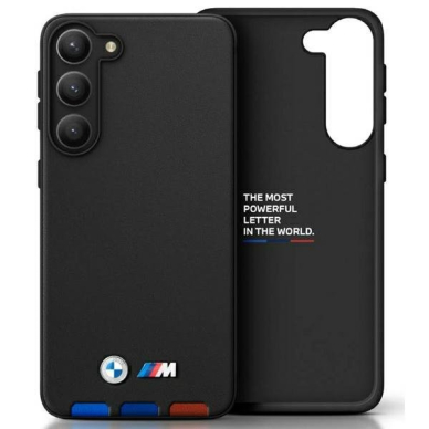 Dėklas BMW Leather Stamp Tricolor BMHCSA5422PTDK Samsung Galaxy A54 Juodas Dėklas BMW Leather Stamp Tricolor BMHCSA5422PTDK Samsung Galaxy A54 Juodas