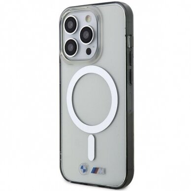 Dėklas BMW Silver Ring MagSafe BMHMP14LHCRS iPhone 14 Pro Permatomas 1