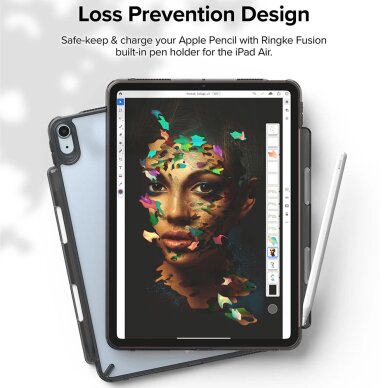 AKCIJA! *** pažeista pakuotė *** Dėklas iPad Air 4 (2020) / Air 5 (2022) / Air 11 (2024) - Ringke Fusion - Smoke Black  4
