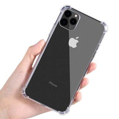 Akcija! Dėklas iPhone 16 Pro Max - Techsuit Shockproof Clear Silicone - permatomas 1