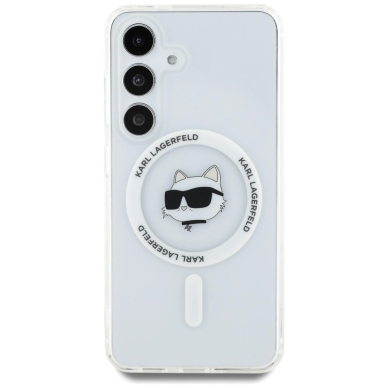 Samsung Galaxy S25 Plus – Karl Lagerfeld Button Choupette Head Printed Logo MagSafe dėklas - Baltas 2