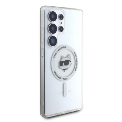 Samsung Galaxy S25 Ultra – Karl Lagerfeld Button Choupette Head Printed Logo MagSafe dėklas - Baltas 3