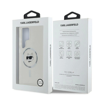Samsung Galaxy S25 Ultra – Karl Lagerfeld Button Choupette Head Printed Logo MagSafe dėklas - Baltas 7