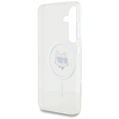Samsung Galaxy S25 – Karl Lagerfeld Button Choupette Head Printed Logo MagSafe dėklas - Baltas 6