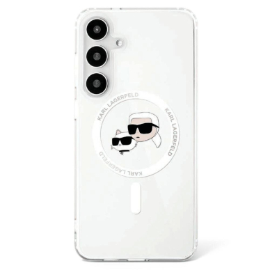 Dėklas Karl Lagerfeld Button Karl Choupette Heads Printed Logo MagSafe Samsung Galaxy S25 Plus Baltas Dėklas Karl Lagerfeld Button Karl Choupette Heads Printed Logo MagSafe Samsung Galaxy S25 Plus Baltas