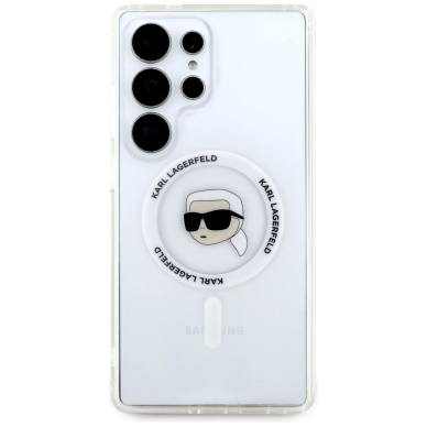 Dėklas Karl Lagerfeld Button Karl Head Printed Logo MagSafe Samsung Galaxy S25 Ultra Baltas 2 Dėklas Karl Lagerfeld Button Karl Head Printed Logo MagSafe Samsung Galaxy S25 Ultra Baltas 2