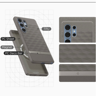 Caseology Parallax Mag MagSafe dėklas Samsung Galaxy S25 Ultra - pilkas 14 Caseology Parallax Mag MagSafe dėklas Samsung Galaxy S25 Ultra - pilkas 14