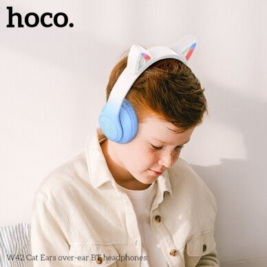 [Užsakomoji prekė] Ausinės - Hoco Cat Ear (W42) - Mėlynos 2