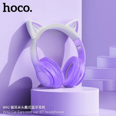 [Užsakomoji prekė] Ausinės - Hoco Cat Ear (W42) - Mėlynos 3