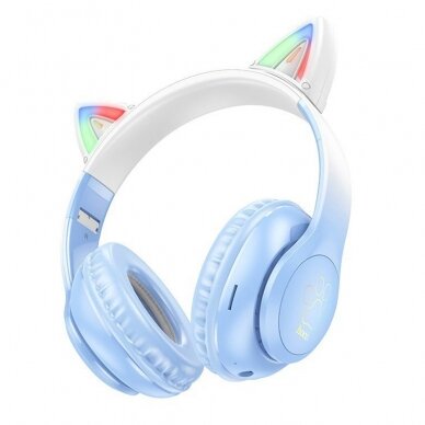 [Užsakomoji prekė] Ausinės - Hoco Cat Ear (W42) - Mėlynos