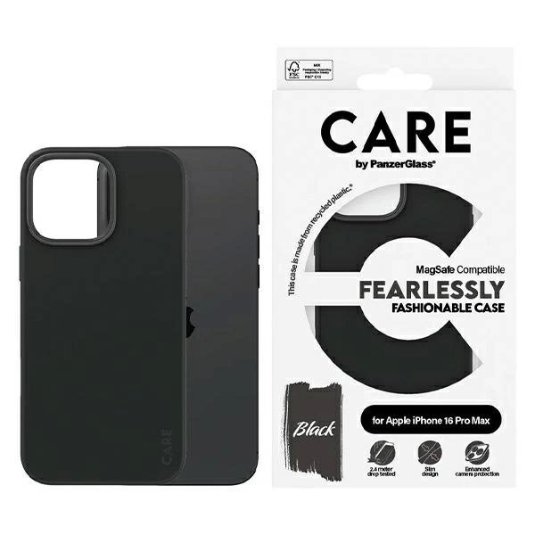 iPhone 16 Pro Max – CARE by PanzerGlass Fashion dėklas 6.9" - Juodas/Juodas MagSafe 1380
