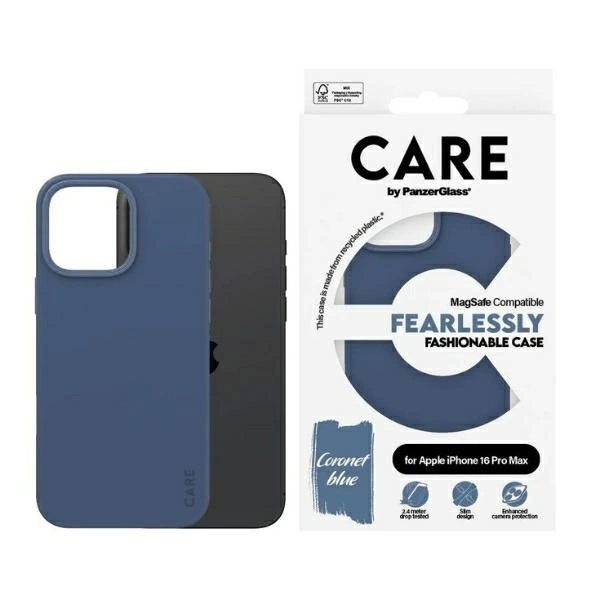 iPhone 16 Pro Max – CARE by PanzerGlass Fashion dėklas 6.9" - Mėlynas/Mėlynas MagSafe 1384