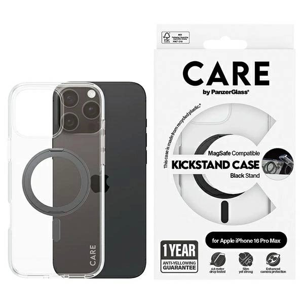 iPhone 16 Pro Max – CARE by PanzerGlass Feature Kickstand dėklas 6.9" - Juodas/Juodas MagSafe 1324